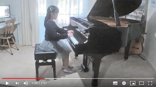 image showing correct positioning of camera to piano