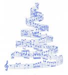Christmas tree of musical notes