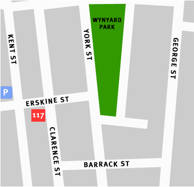 Map of 117 Clarence St